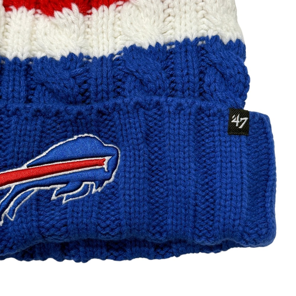 '47 Brand Buffalo Bills Beanie Pom Hat Womens Ashfield Cuff Knit NWT NFL - Picture 6 of 6